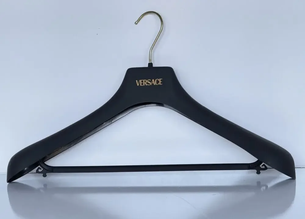 VERSACE Gray Plastic Suit/Jacket/Pants Hanger with Gold Hardware 17.6x7.5